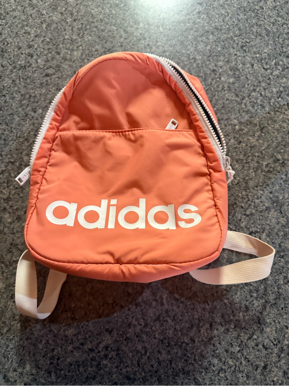adidas Kids Coral-Orange Mini Backpack with White Logo